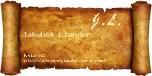 Jakubek Liander névjegykártya